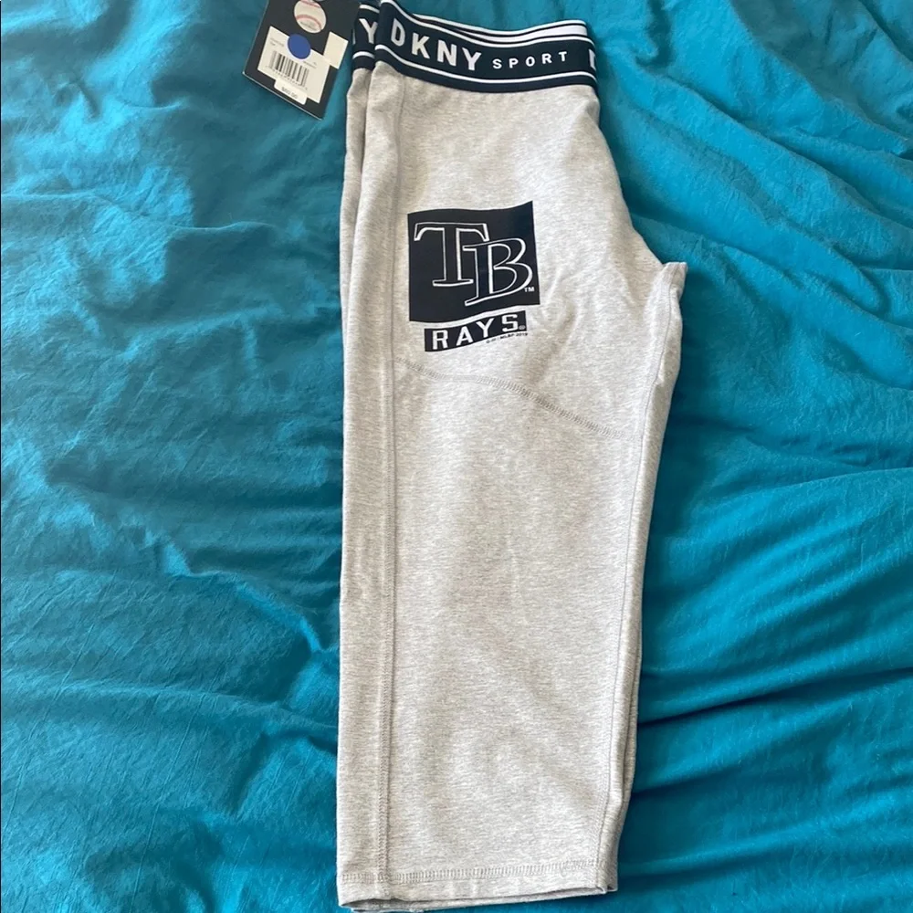 Tampa Bay Rays DKNY Kids High Waist Gray Leggings Size XL NWT